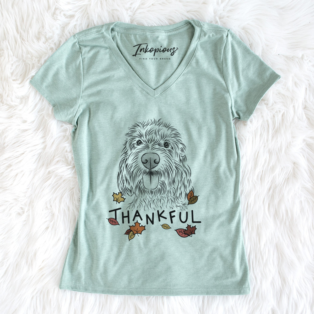 Thankful Clover the Cockapoo - Women&#39;s V-neck Shirt