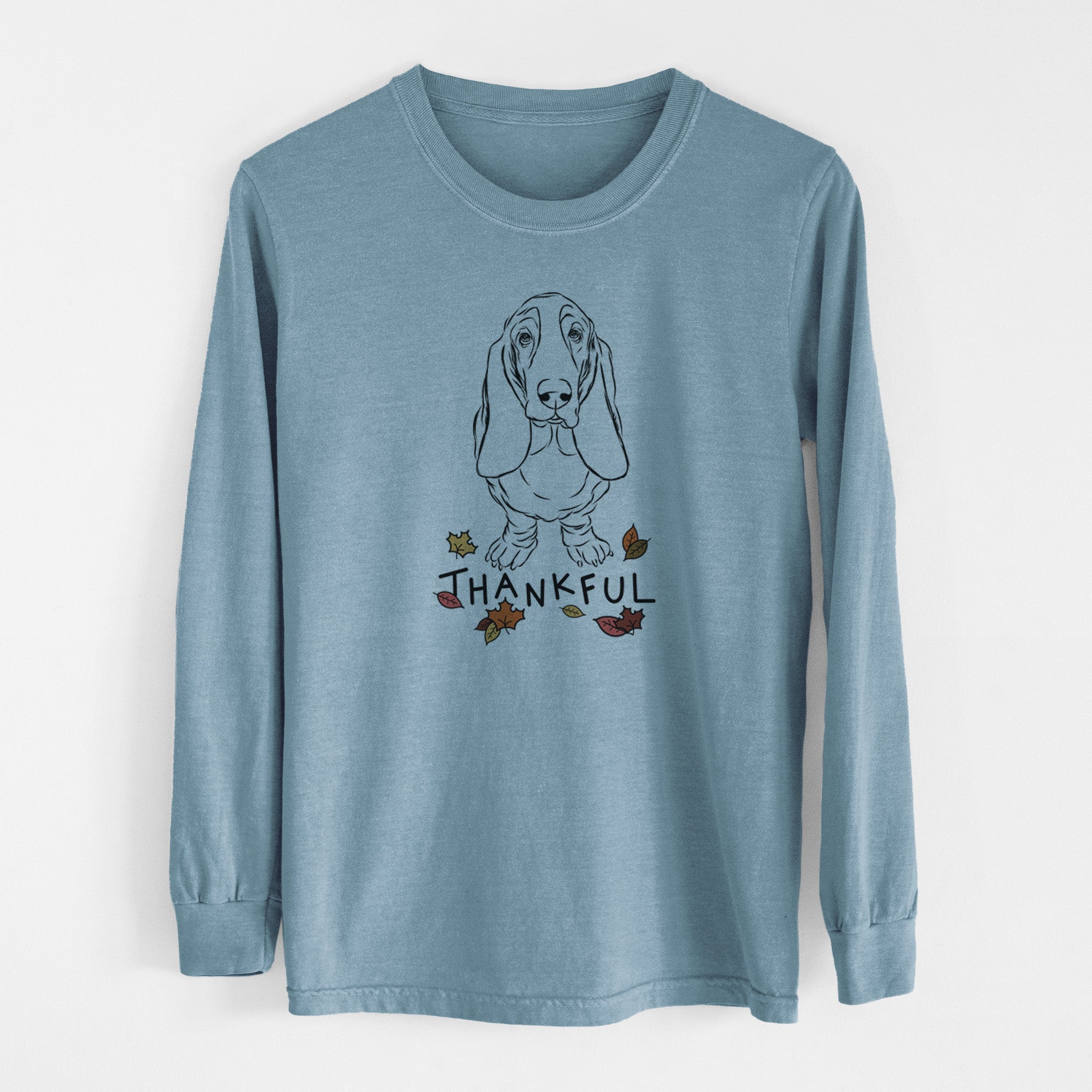 Thankful Cooper the Boxer - Men's Heavyweight 100% Cotton Long Sleeve