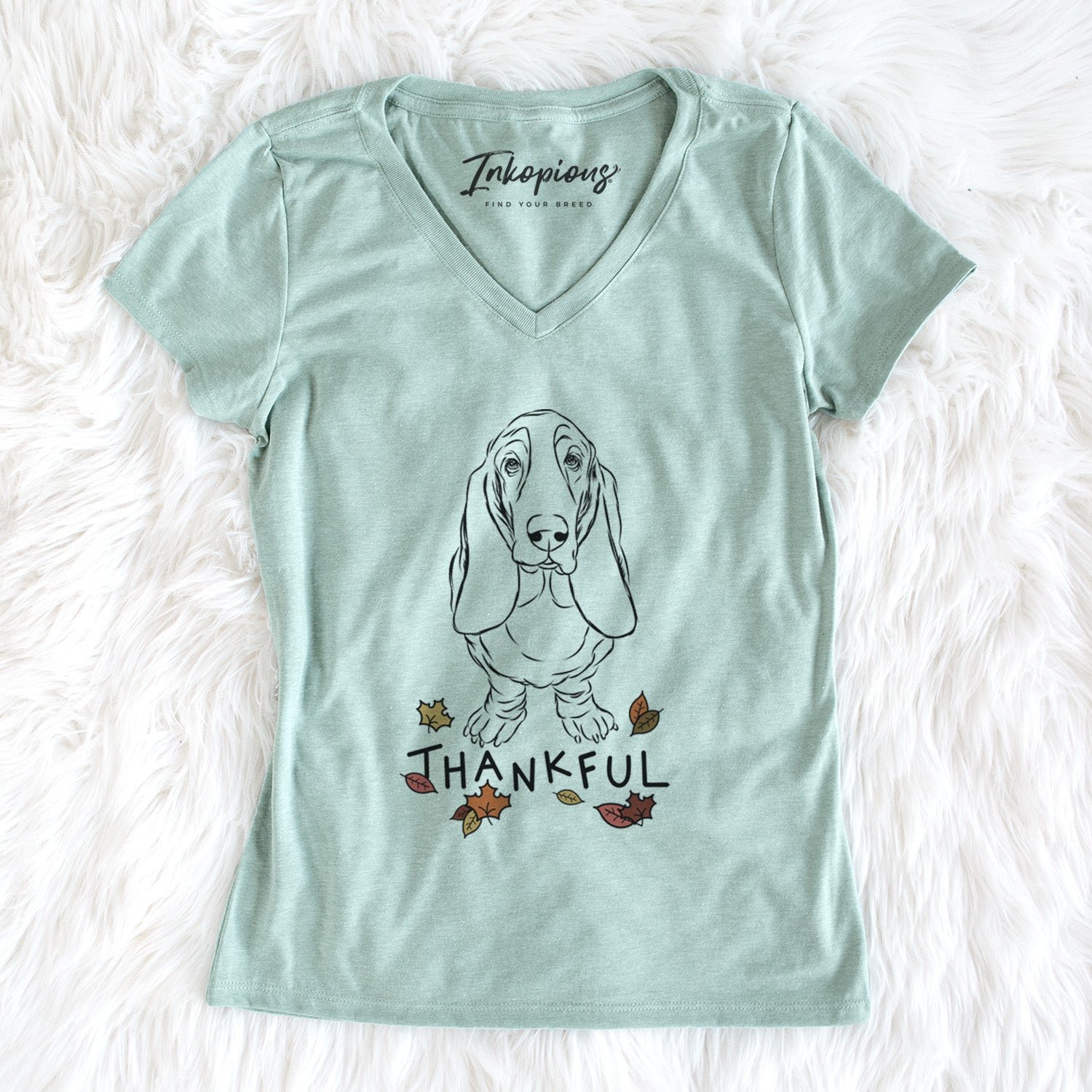 Thankful Cooper the Boxer - Women's V-neck Shirt