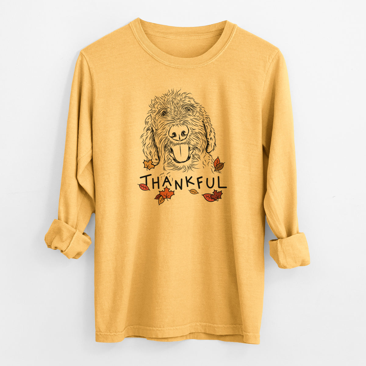 Thankful Dixie the Doodle - Men's Heavyweight 100% Cotton Long Sleeve