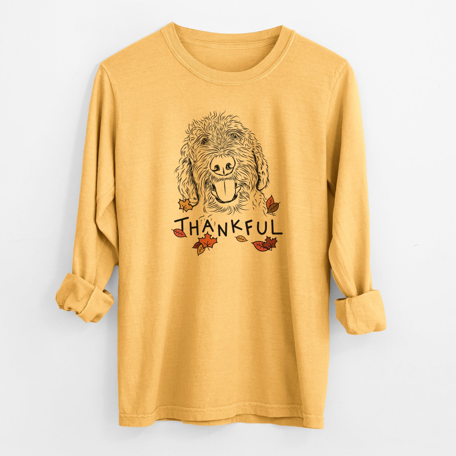 Thankful Dixie the Doodle - Men's Heavyweight 100% Cotton Long Sleeve