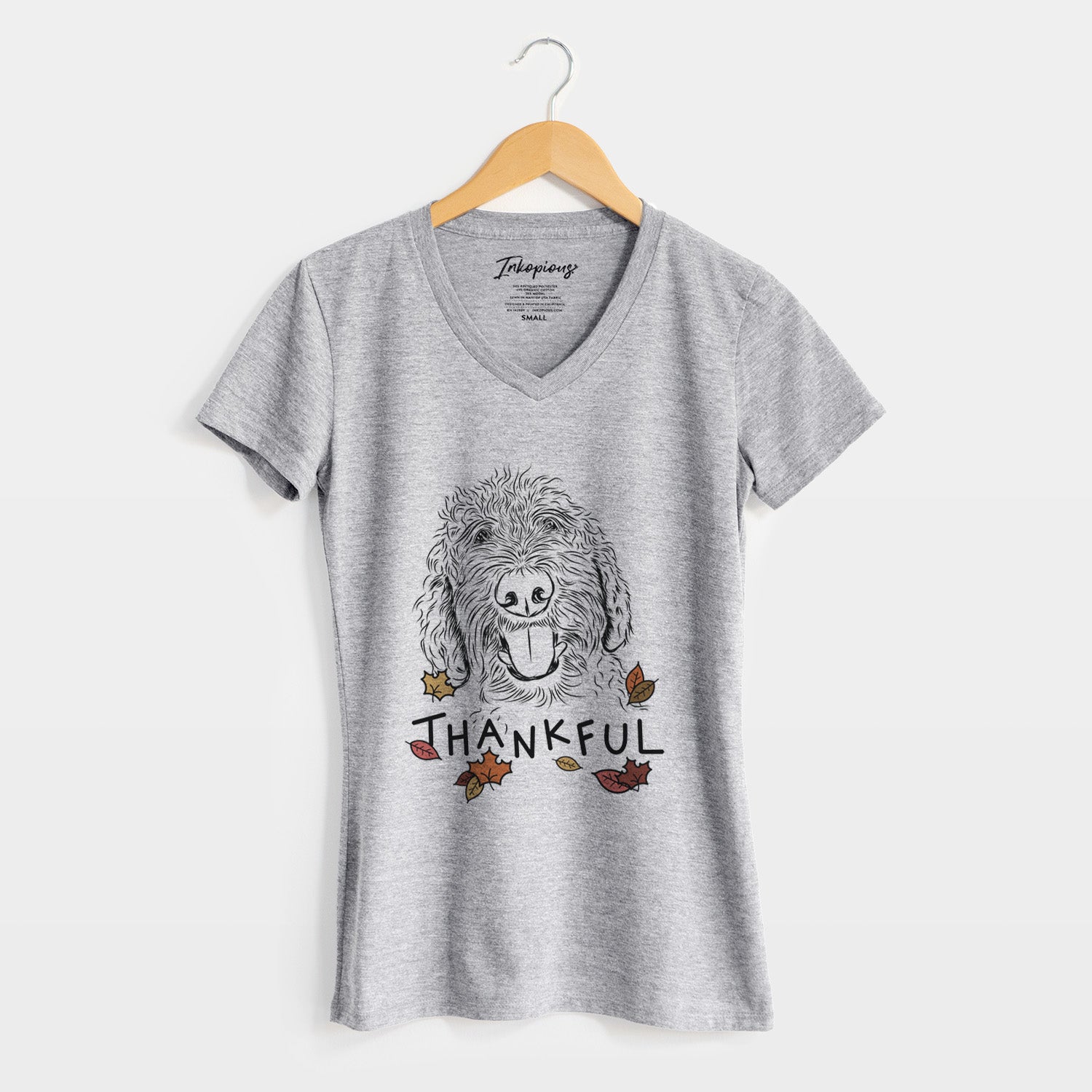 Thankful Dixie the Doodle - Women's V-neck Shirt