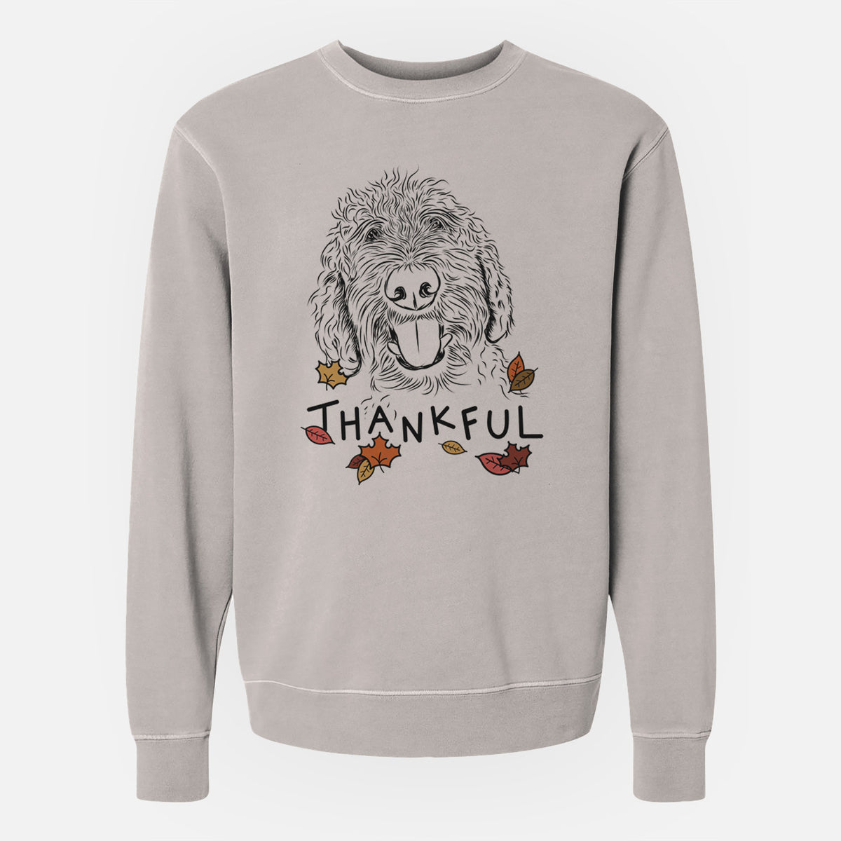 Thankful Dixie the Doodle - Unisex Pigment Dyed Crew Sweatshirt