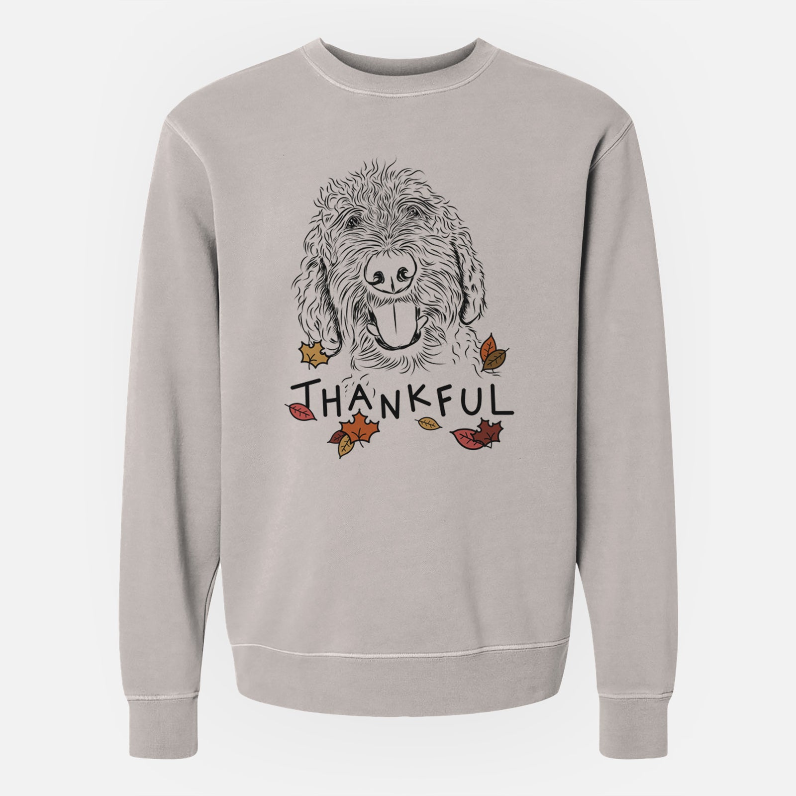 Thankful Dixie the Doodle - Unisex Pigment Dyed Crew Sweatshirt