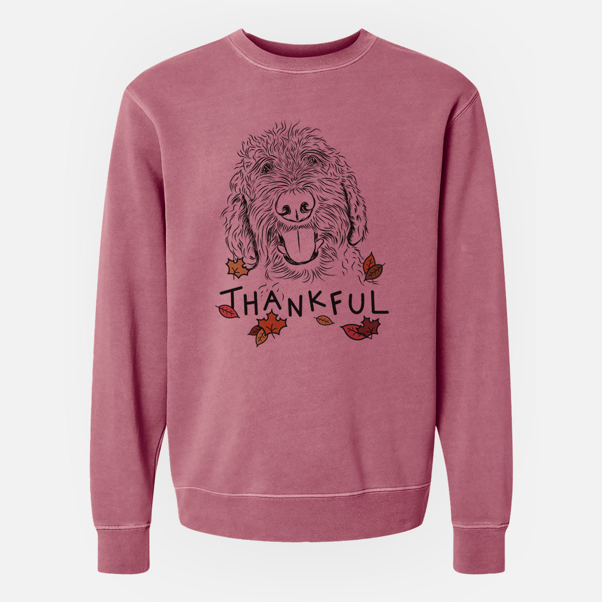 Thankful Dixie the Doodle - Unisex Pigment Dyed Crew Sweatshirt