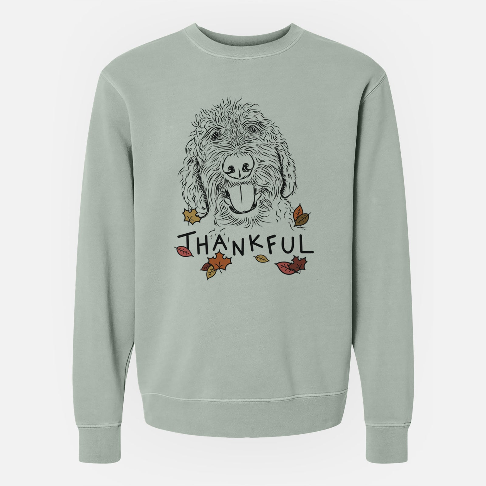 Thankful Dixie the Doodle - Unisex Pigment Dyed Crew Sweatshirt