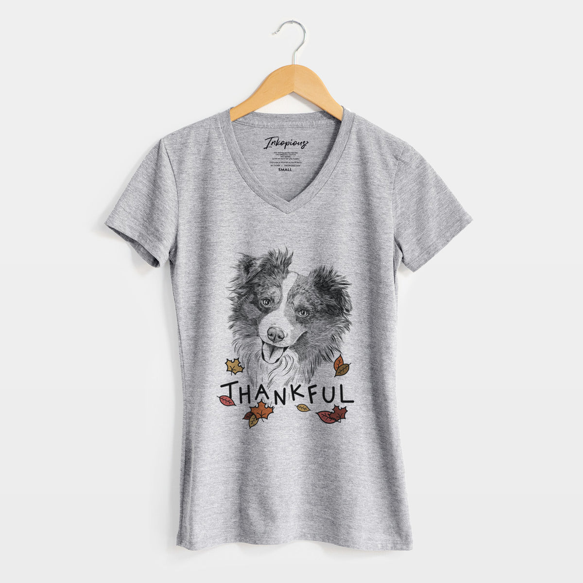 Thankful Doc the Mini Aussie - Women's V-neck Shirt