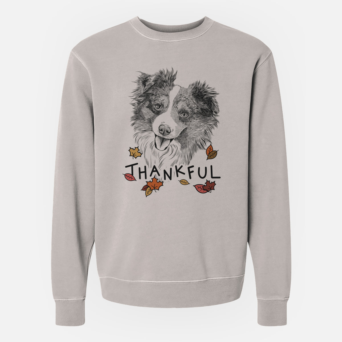 Thankful Doc the Mini Aussie - Unisex Pigment Dyed Crew Sweatshirt