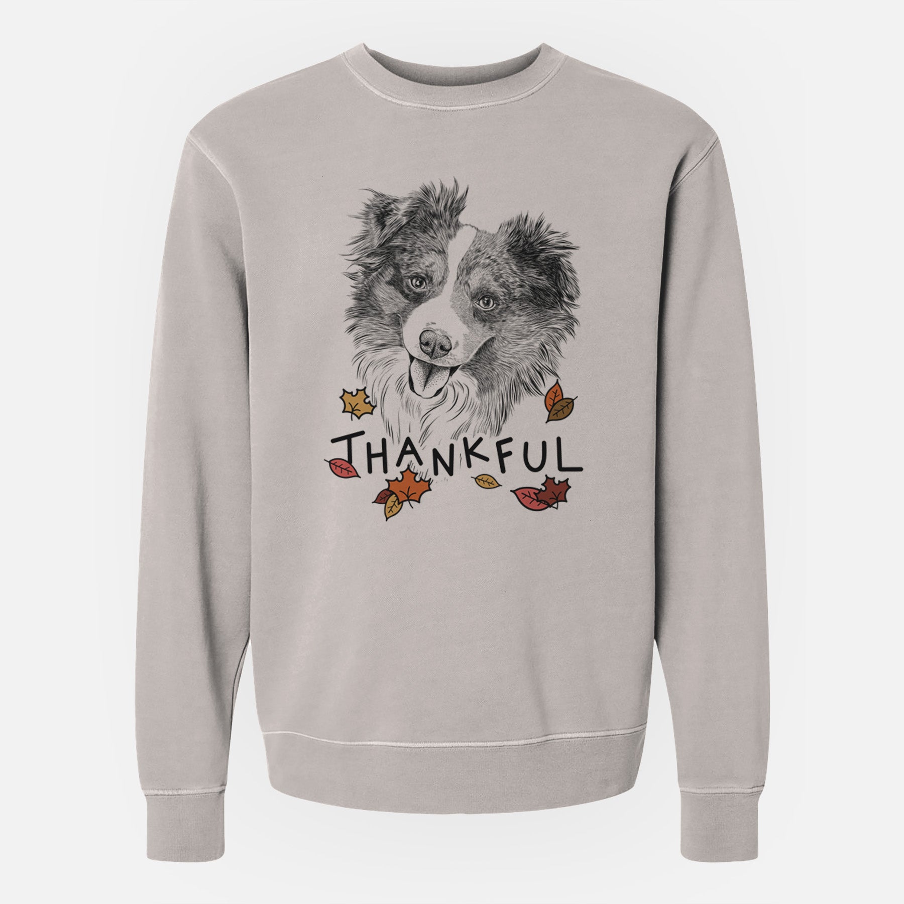 Thankful Doc the Mini Aussie - Unisex Pigment Dyed Crew Sweatshirt