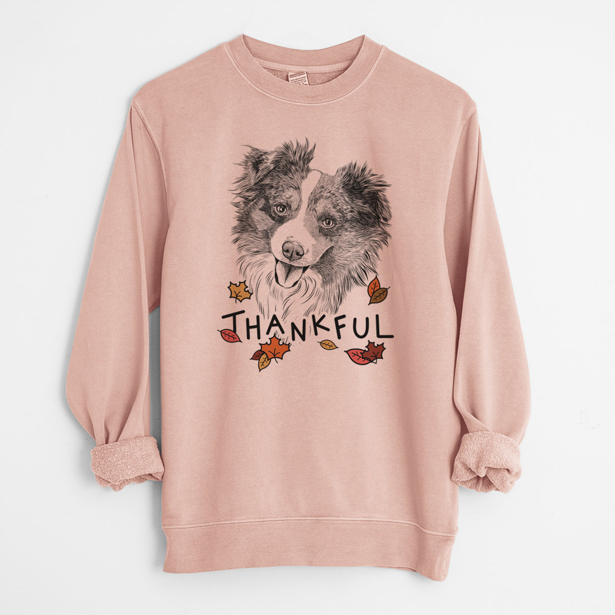 Thankful Doc the Mini Aussie - Unisex Pigment Dyed Crew Sweatshirt