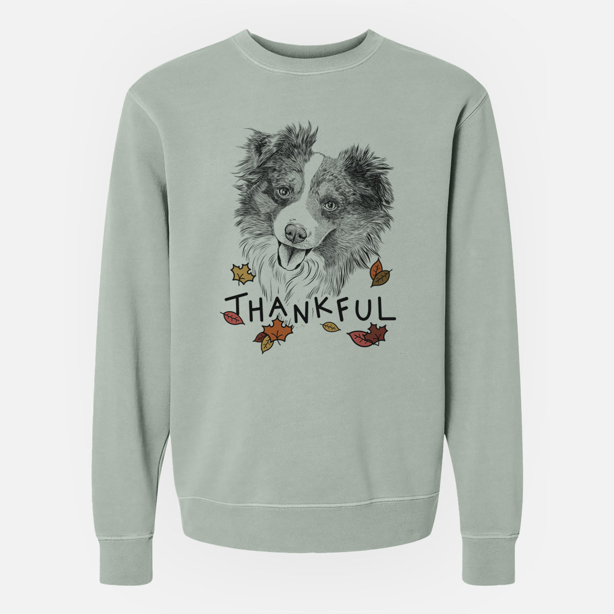 Thankful Doc the Mini Aussie - Unisex Pigment Dyed Crew Sweatshirt
