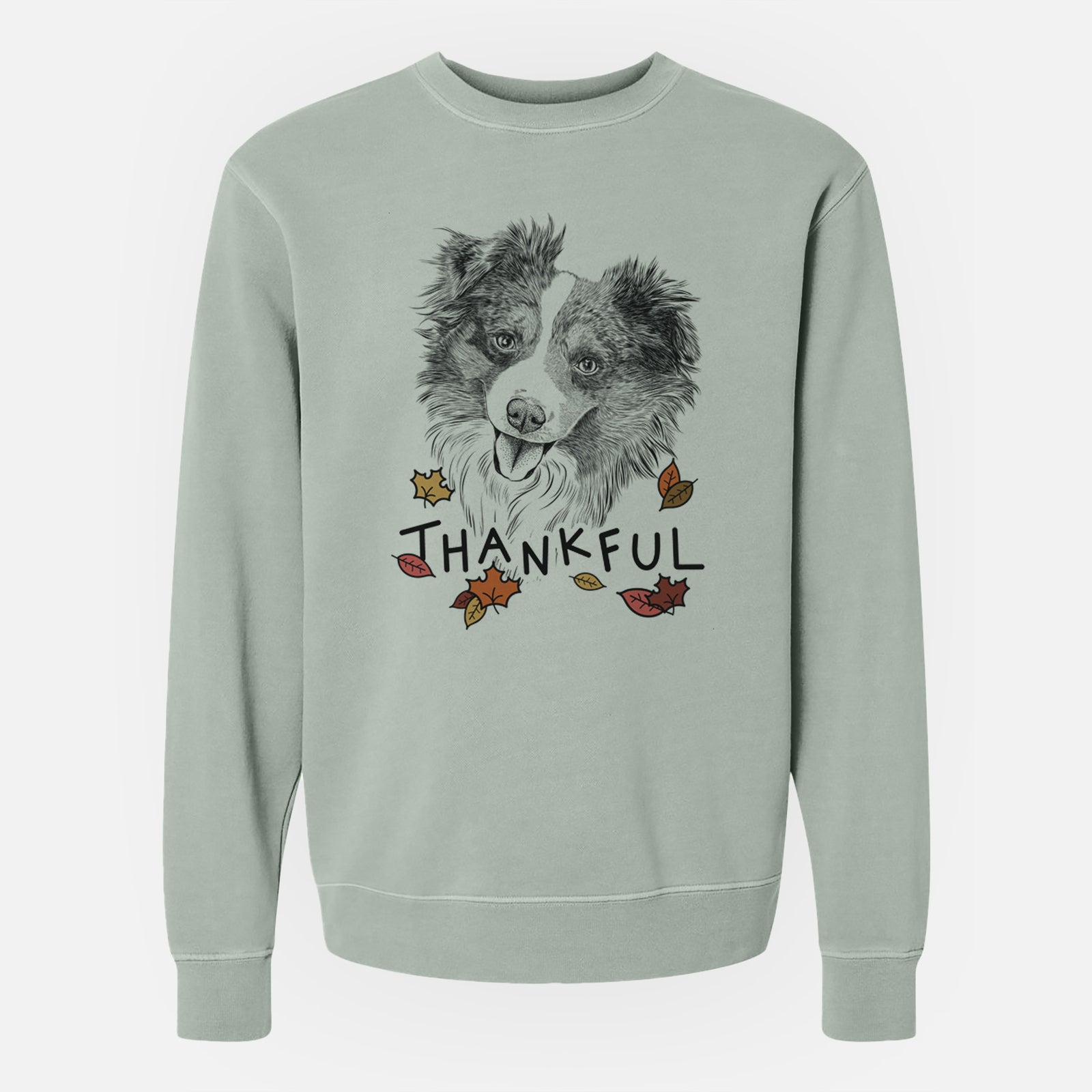 Thankful Doc the Mini Aussie - Unisex Pigment Dyed Crew Sweatshirt