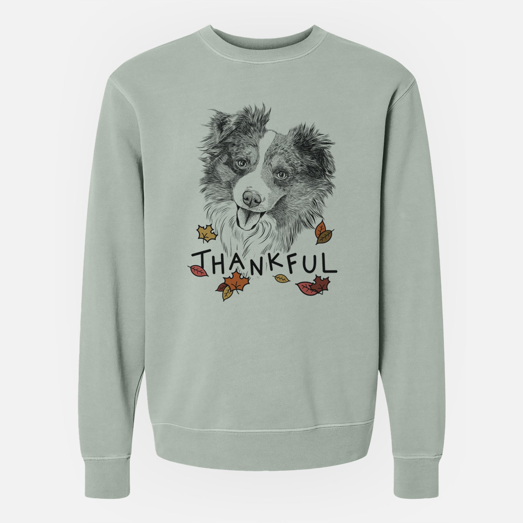 Thankful Doc the Mini Aussie - Unisex Pigment Dyed Crew Sweatshirt