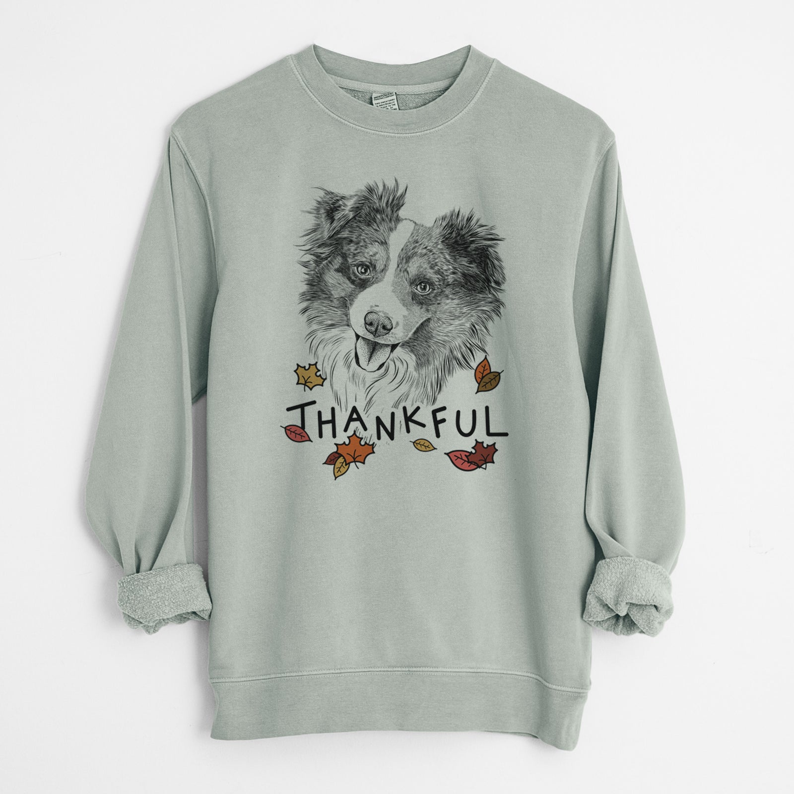 Thankful Doc the Mini Aussie - Unisex Pigment Dyed Crew Sweatshirt