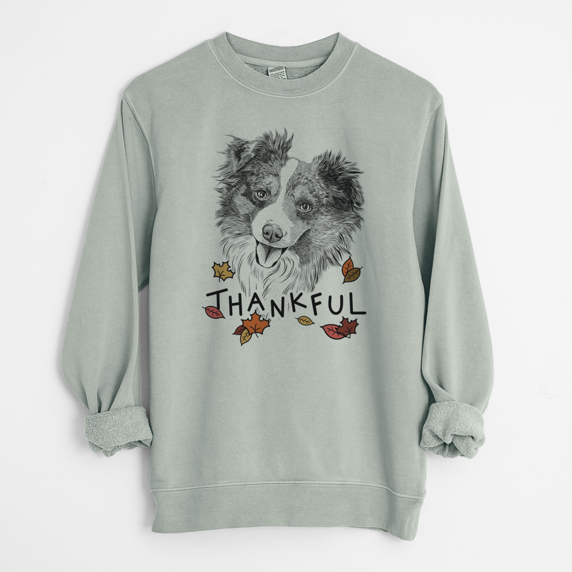 Thankful Doc the Mini Aussie - Unisex Pigment Dyed Crew Sweatshirt