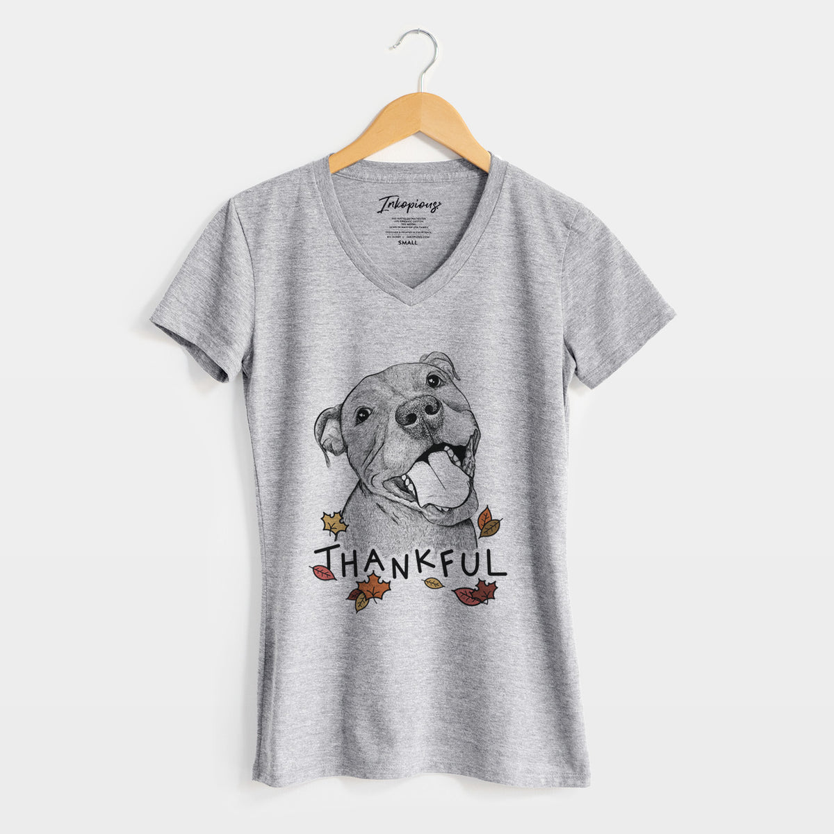 Thankful Eloise the Pitbull Mix - Women's V-neck Shirt