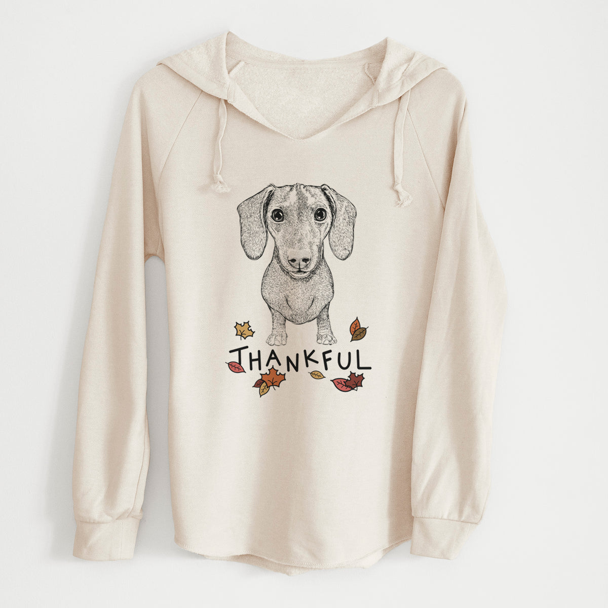 Thankful Ernie the Mini Dachshund - Cali Wave Hooded Sweatshirt