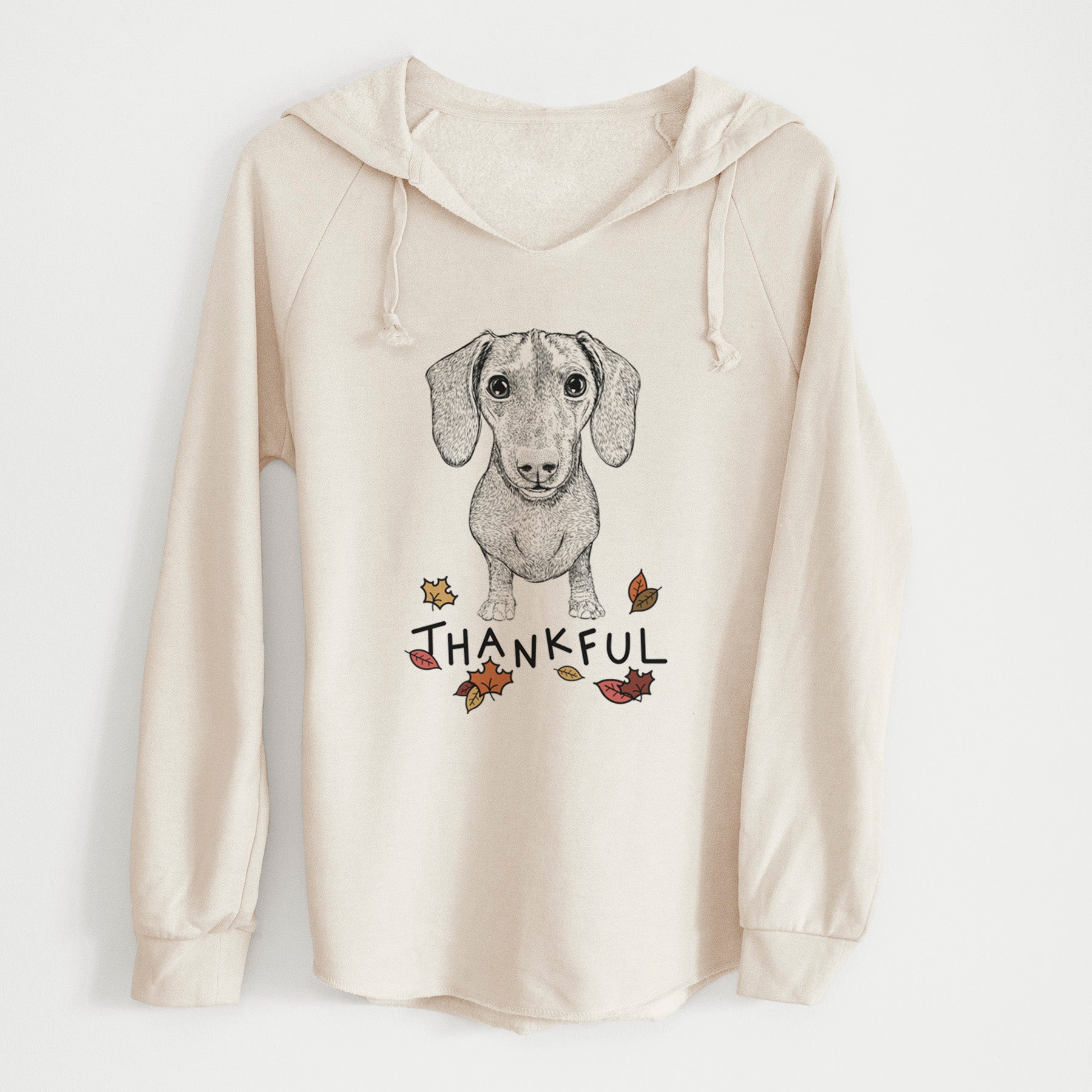 Thankful Ernie the Mini Dachshund - Cali Wave Hooded Sweatshirt