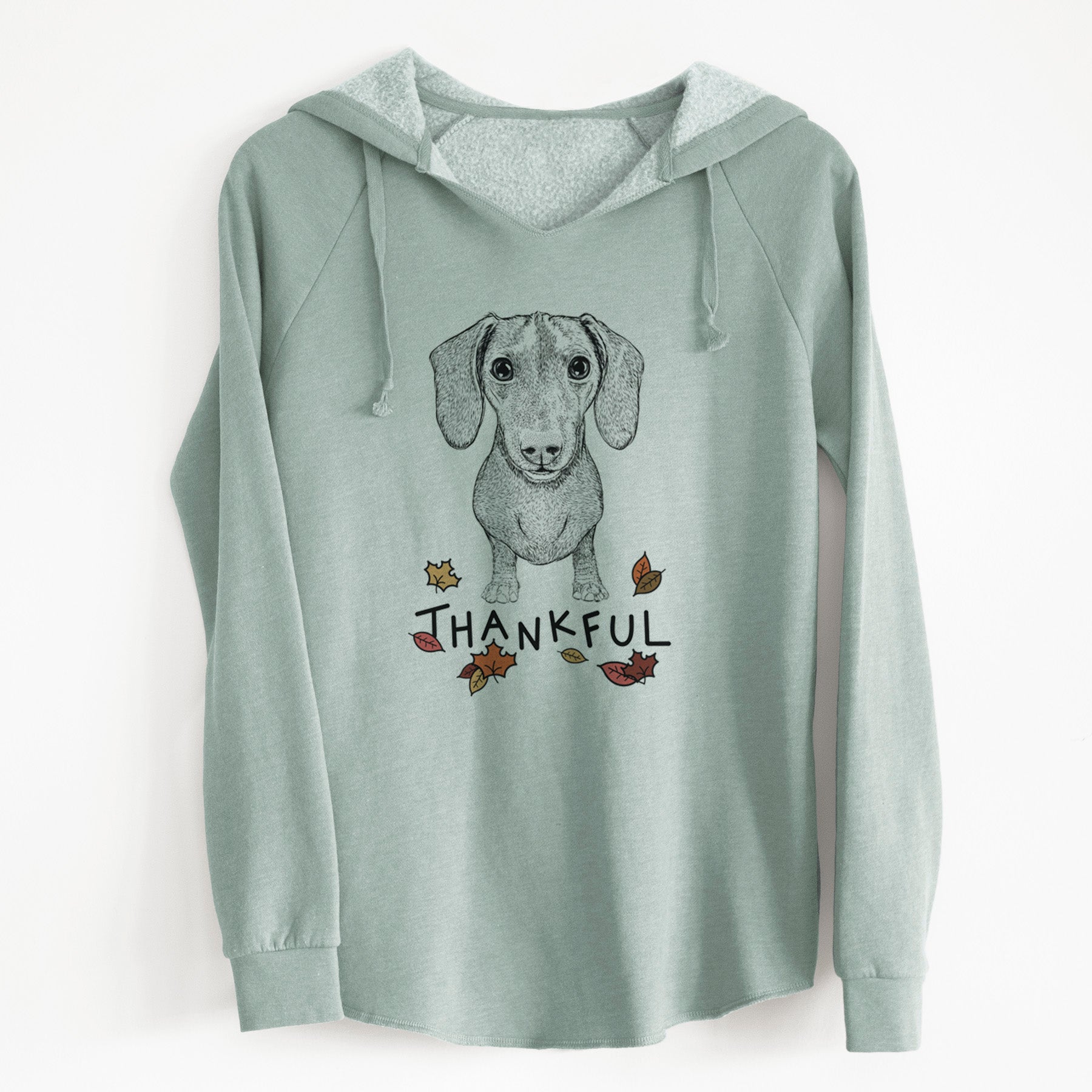 Thankful Ernie the Mini Dachshund - Cali Wave Hooded Sweatshirt