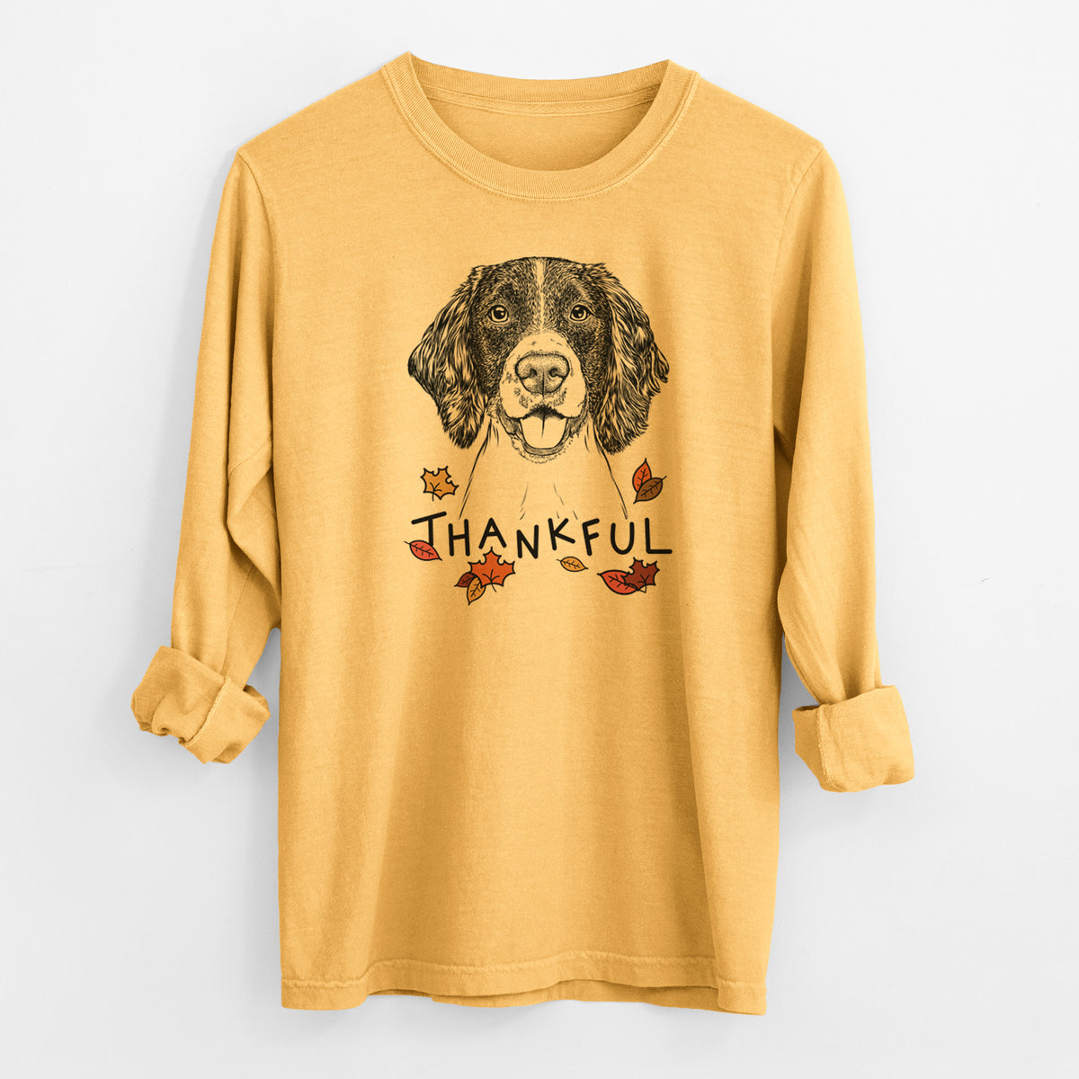Thankful Ever the English Springer Spaniel - Men's Heavyweight 100% Cotton Long Sleeve