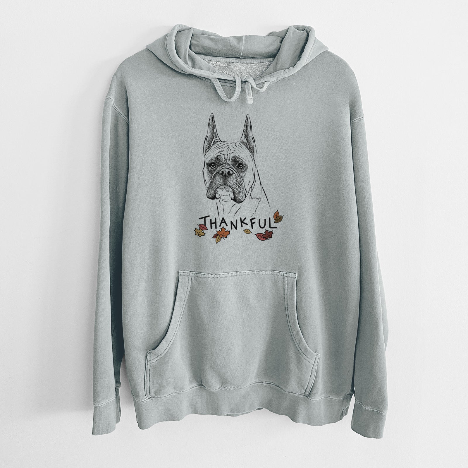 Thankful Ezra the Boxer - Unisex Pigment Dyed Hoodie