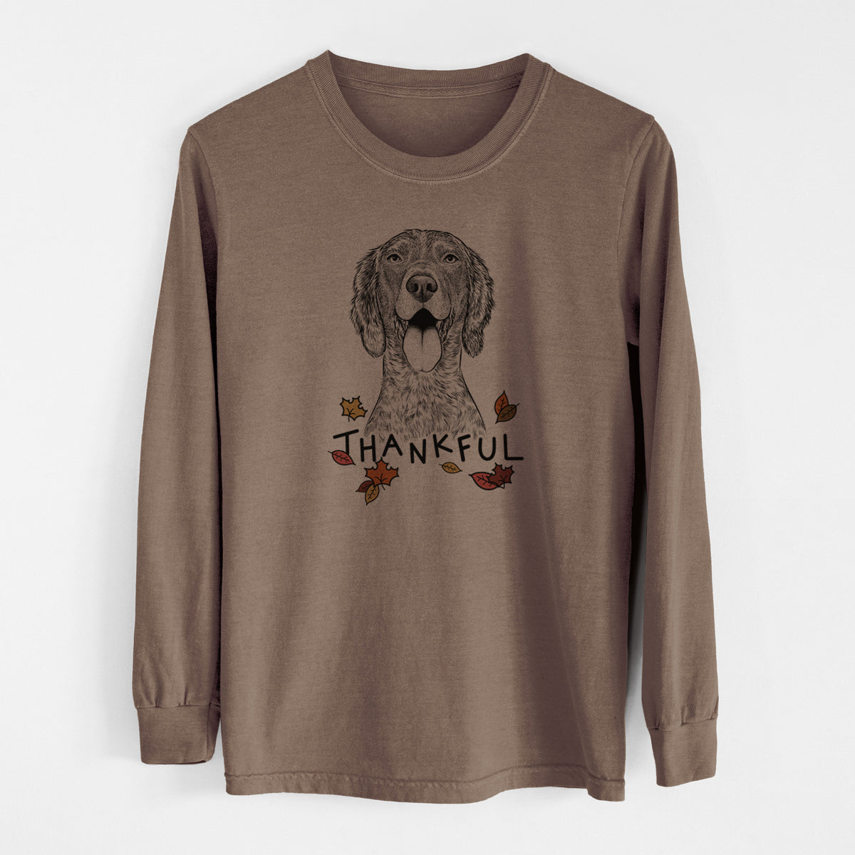 Thankful Freddy the English Setter - Men's Heavyweight 100% Cotton Long Sleeve