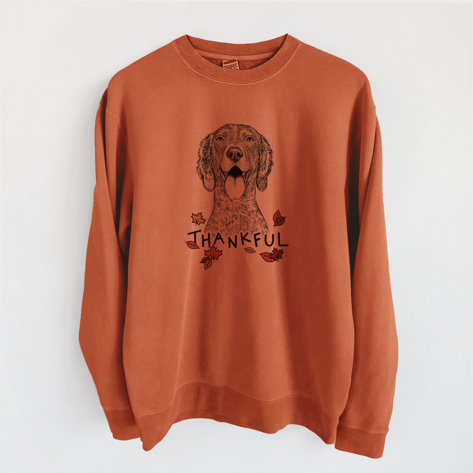 Thankful Freddy the English Setter - Unisex Pigment Dyed Crew Sweatshirt
