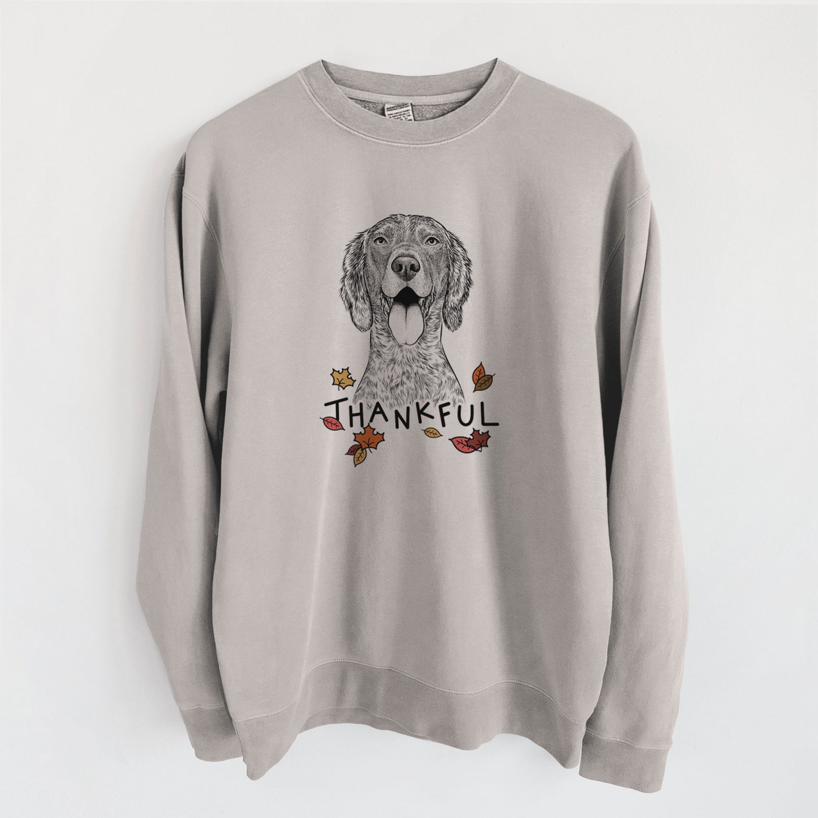 Thankful Freddy the English Setter - Unisex Pigment Dyed Crew Sweatshirt