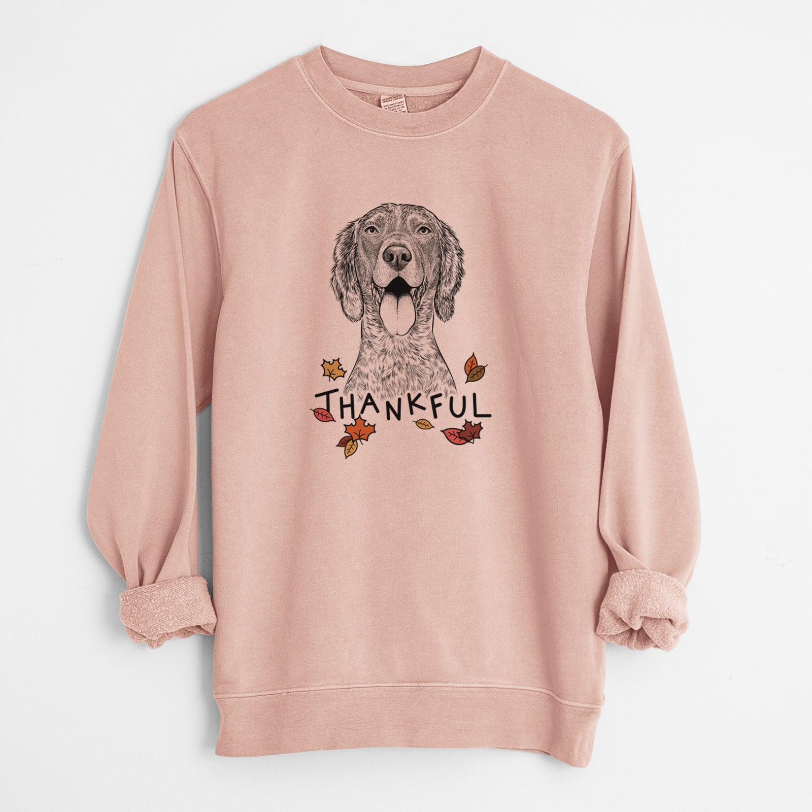 Thankful Freddy the English Setter - Unisex Pigment Dyed Crew Sweatshirt
