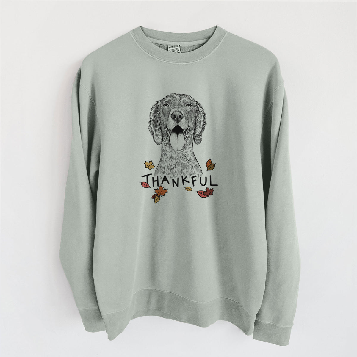 Thankful Freddy the English Setter - Unisex Pigment Dyed Crew Sweatshirt