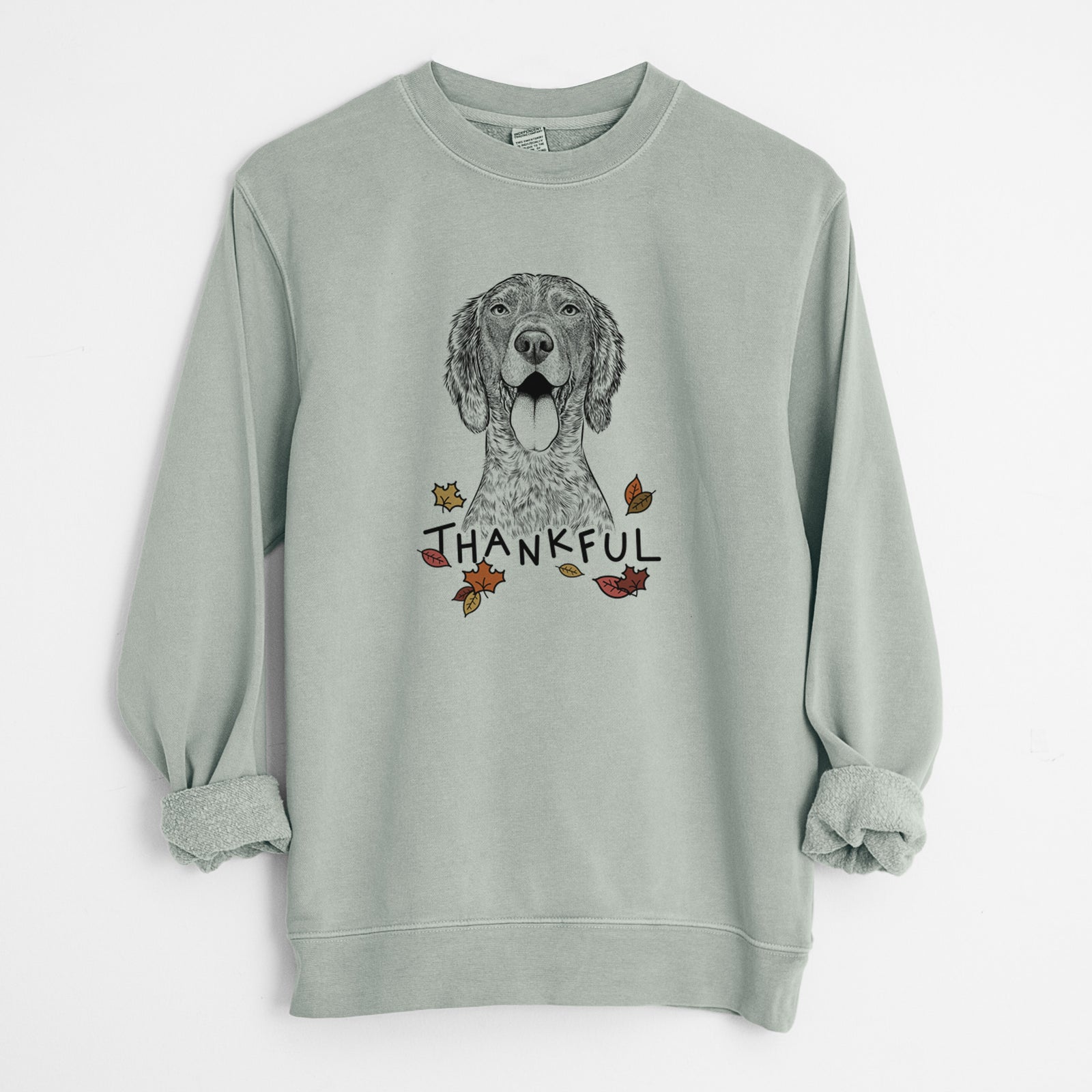 Thankful Freddy the English Setter - Unisex Pigment Dyed Crew Sweatshirt