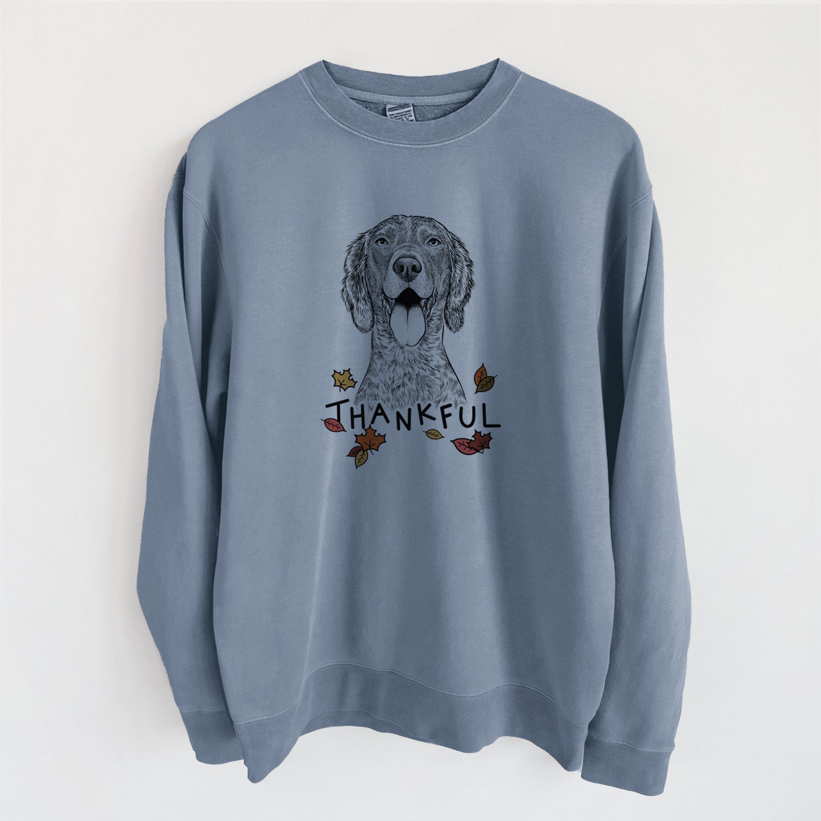 Thankful Freddy the English Setter - Unisex Pigment Dyed Crew Sweatshirt