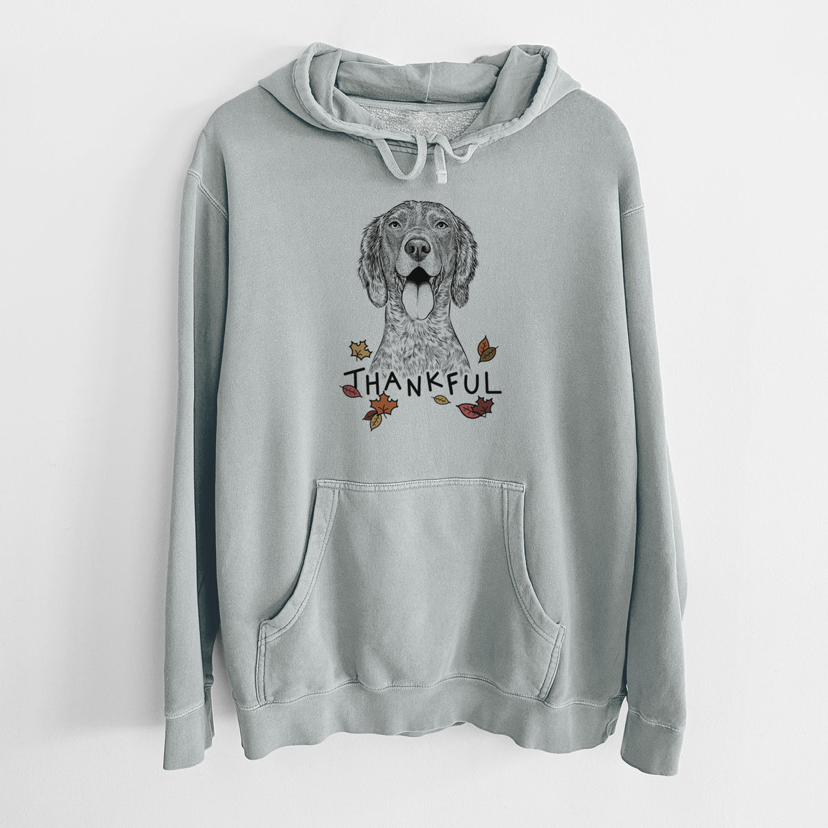 Thankful Freddy the English Setter - Unisex Pigment Dyed Hoodie