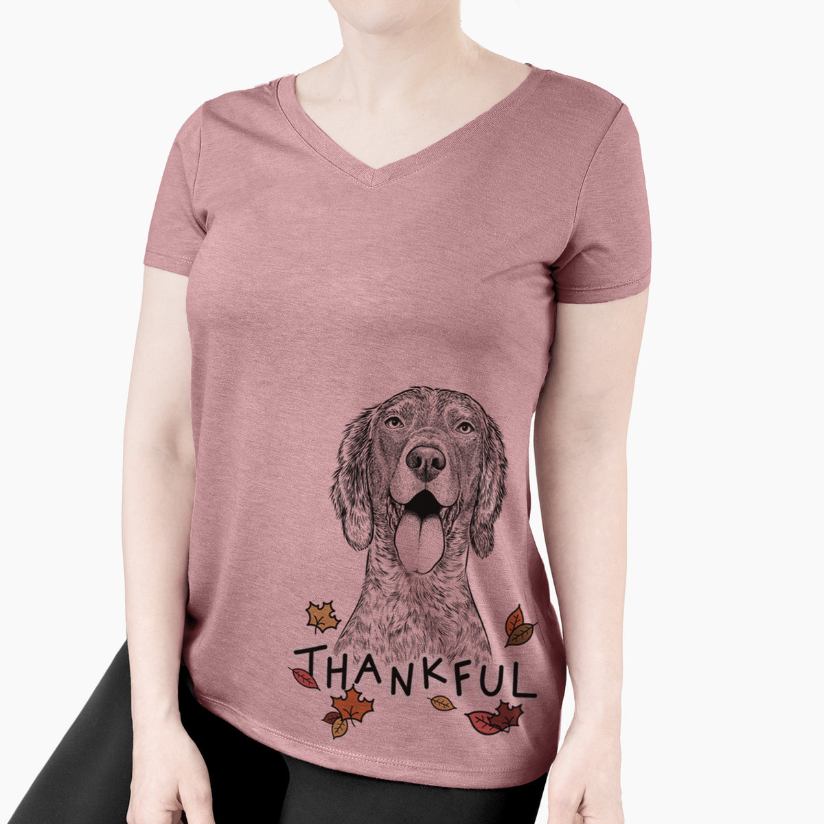 Thankful Freddy the English Setter - Women's V-neck Shirt