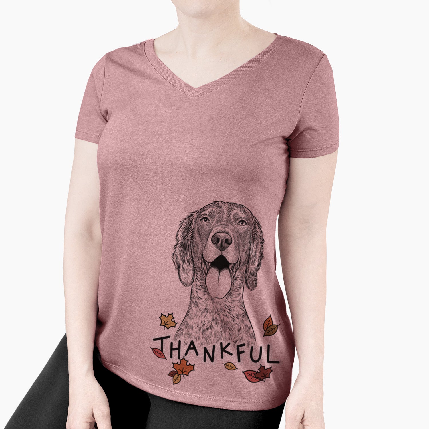 Thankful Freddy the English Setter - Women's V-neck Shirt