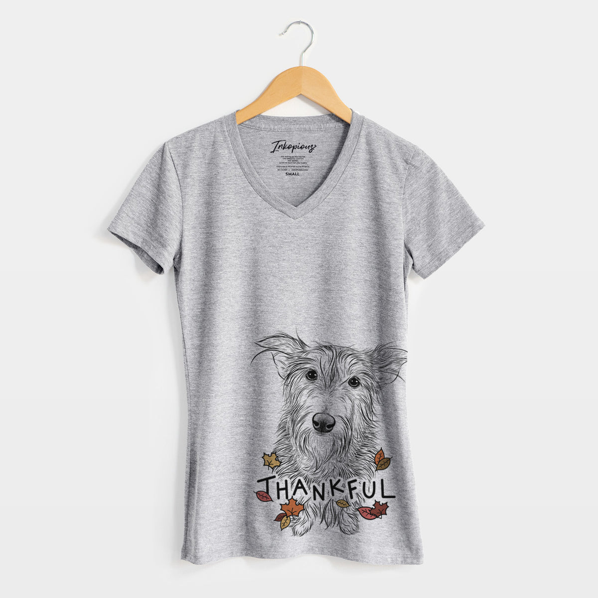 Thankful Frida Doggo the Rescue Terrier Mix - Women's V-neck Shirt