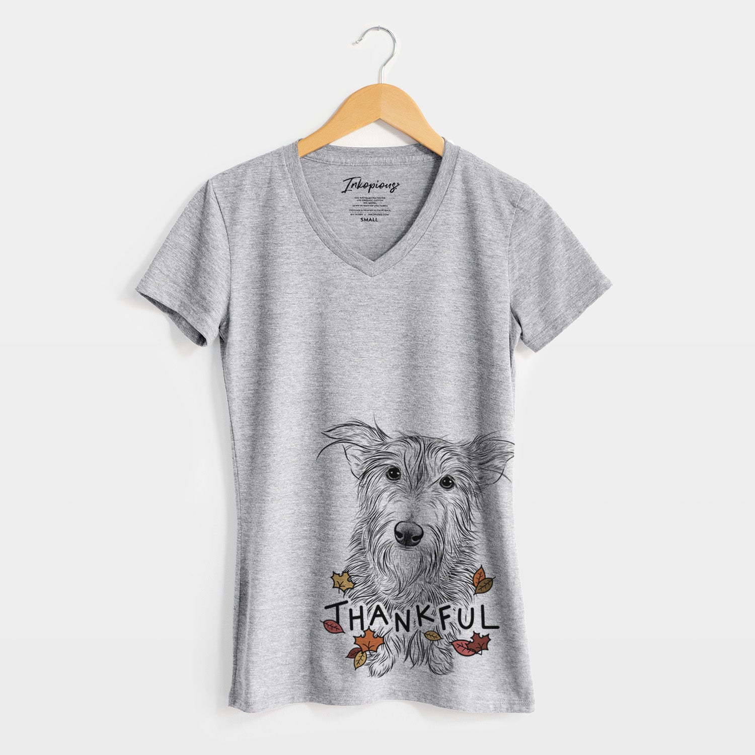 Thankful Frida Doggo the Rescue Terrier Mix - Women's V-neck Shirt
