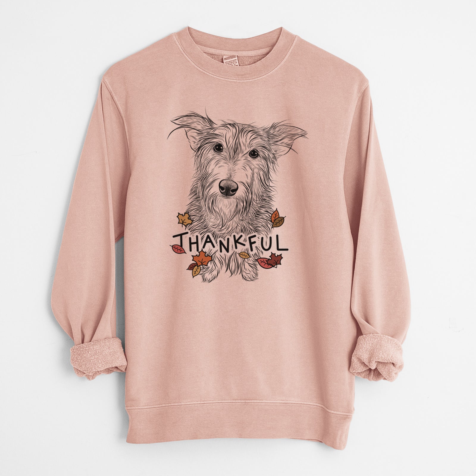 Thankful Frida Doggo the Rescue Terrier Mix - Unisex Pigment Dyed Crew Sweatshirt