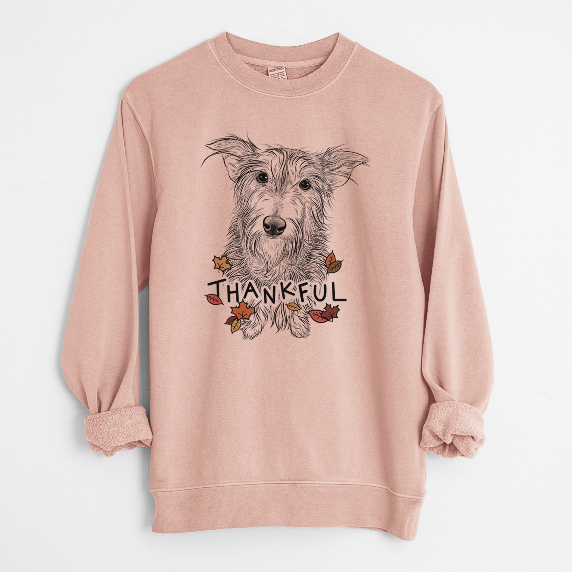 Thankful Frida Doggo the Rescue Terrier Mix - Unisex Pigment Dyed Crew Sweatshirt