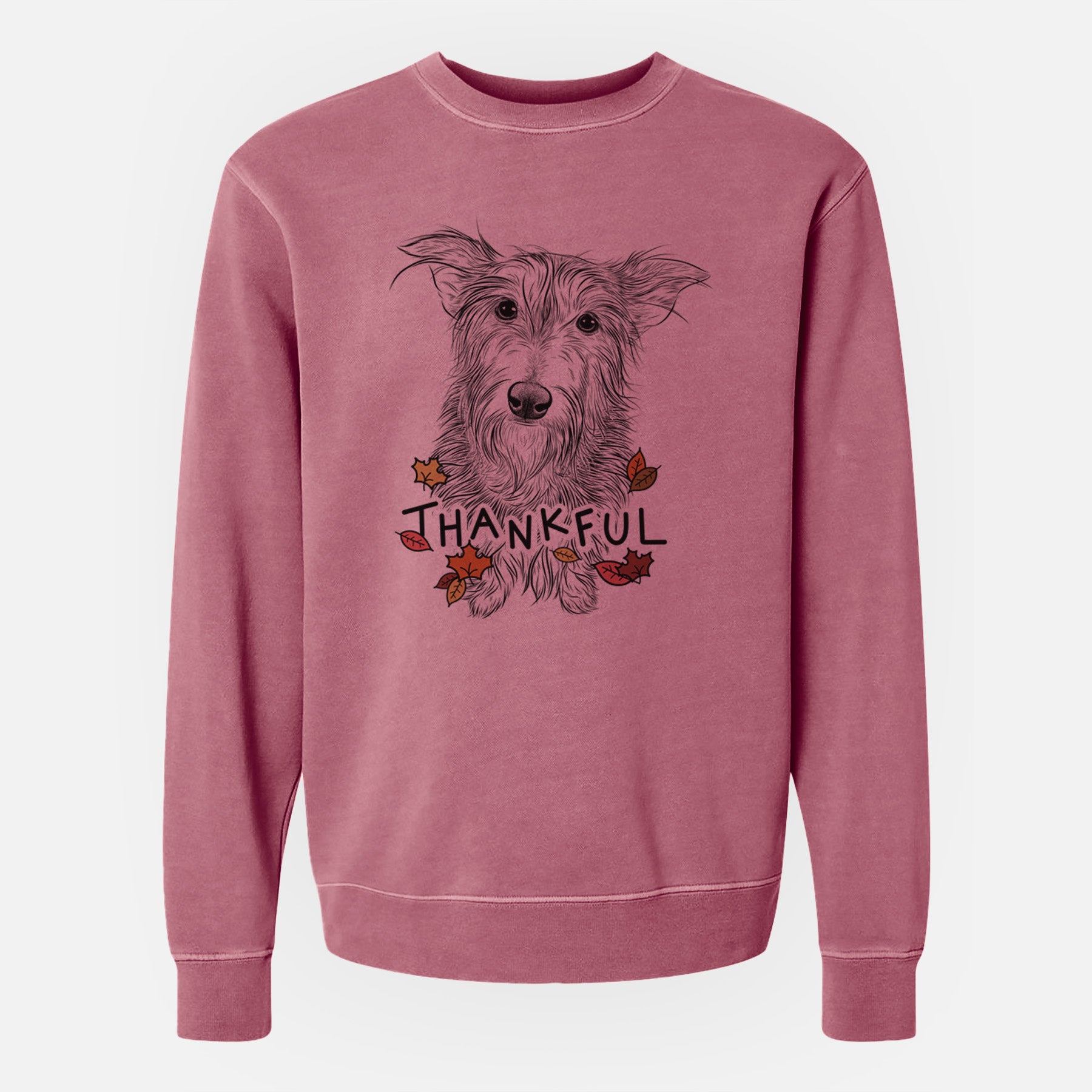 Thankful Frida Doggo the Rescue Terrier Mix - Unisex Pigment Dyed Crew Sweatshirt