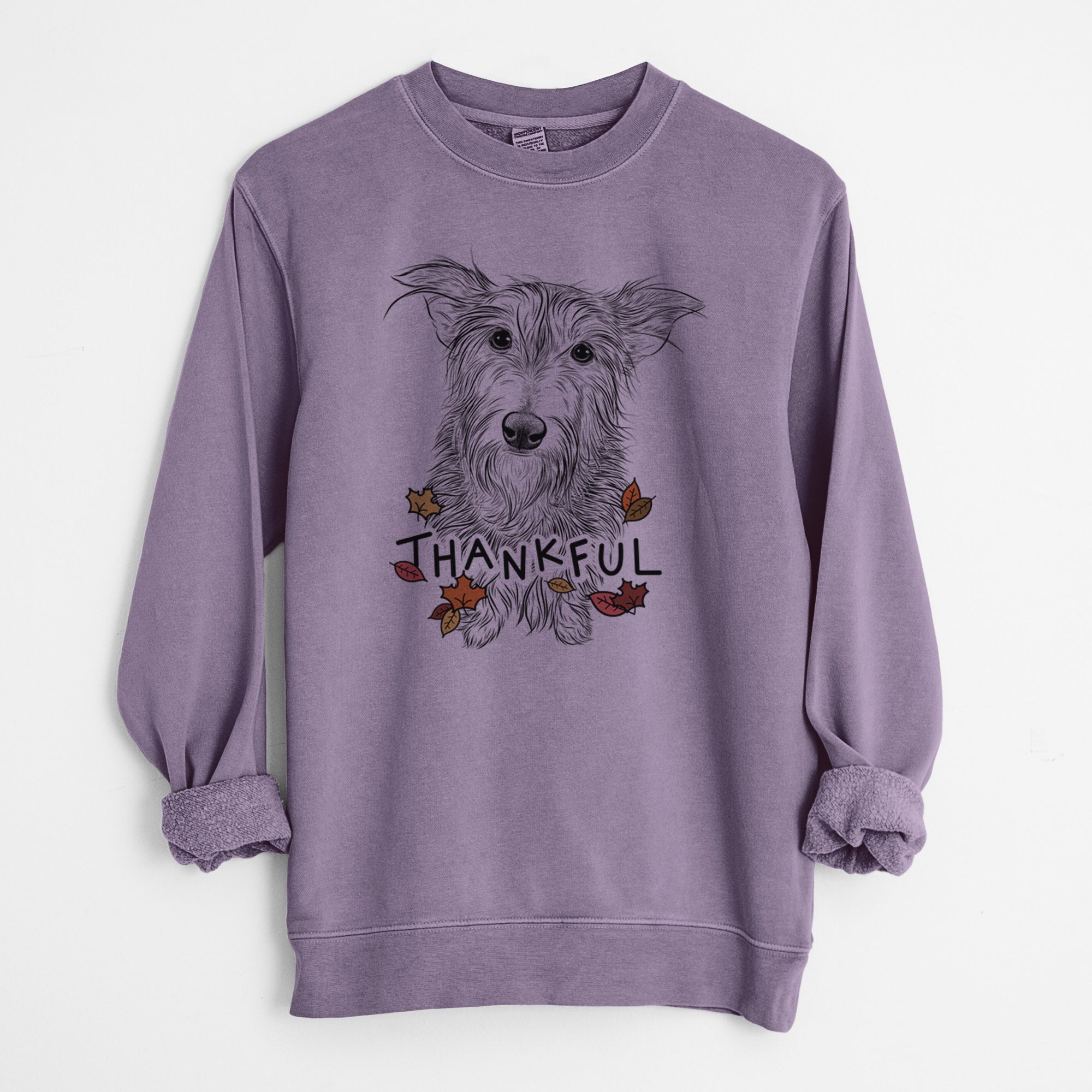 Thankful Frida Doggo the Rescue Terrier Mix - Unisex Pigment Dyed Crew Sweatshirt