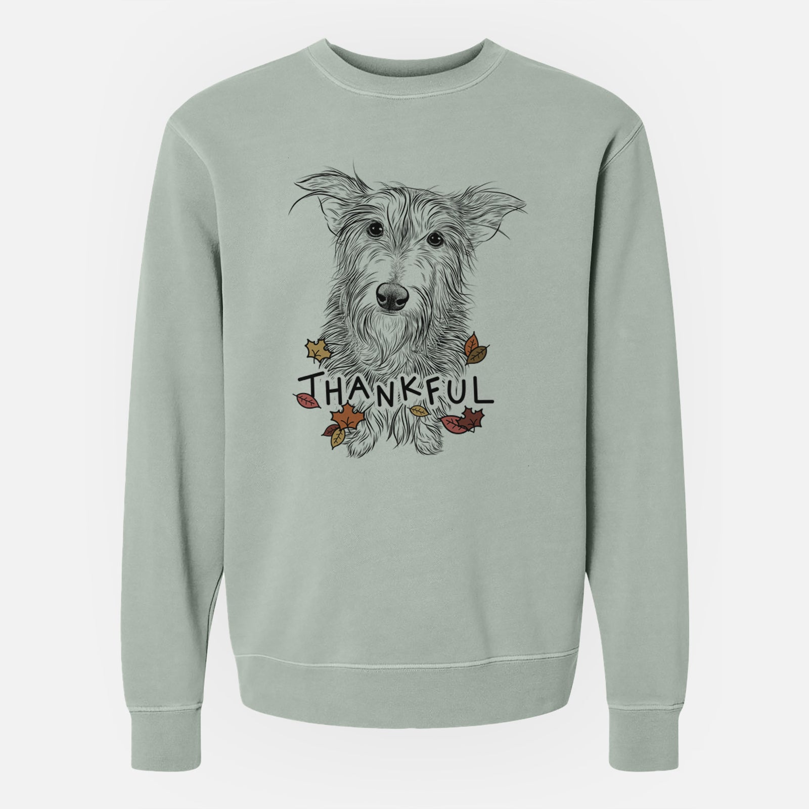 Thankful Frida Doggo the Rescue Terrier Mix - Unisex Pigment Dyed Crew Sweatshirt