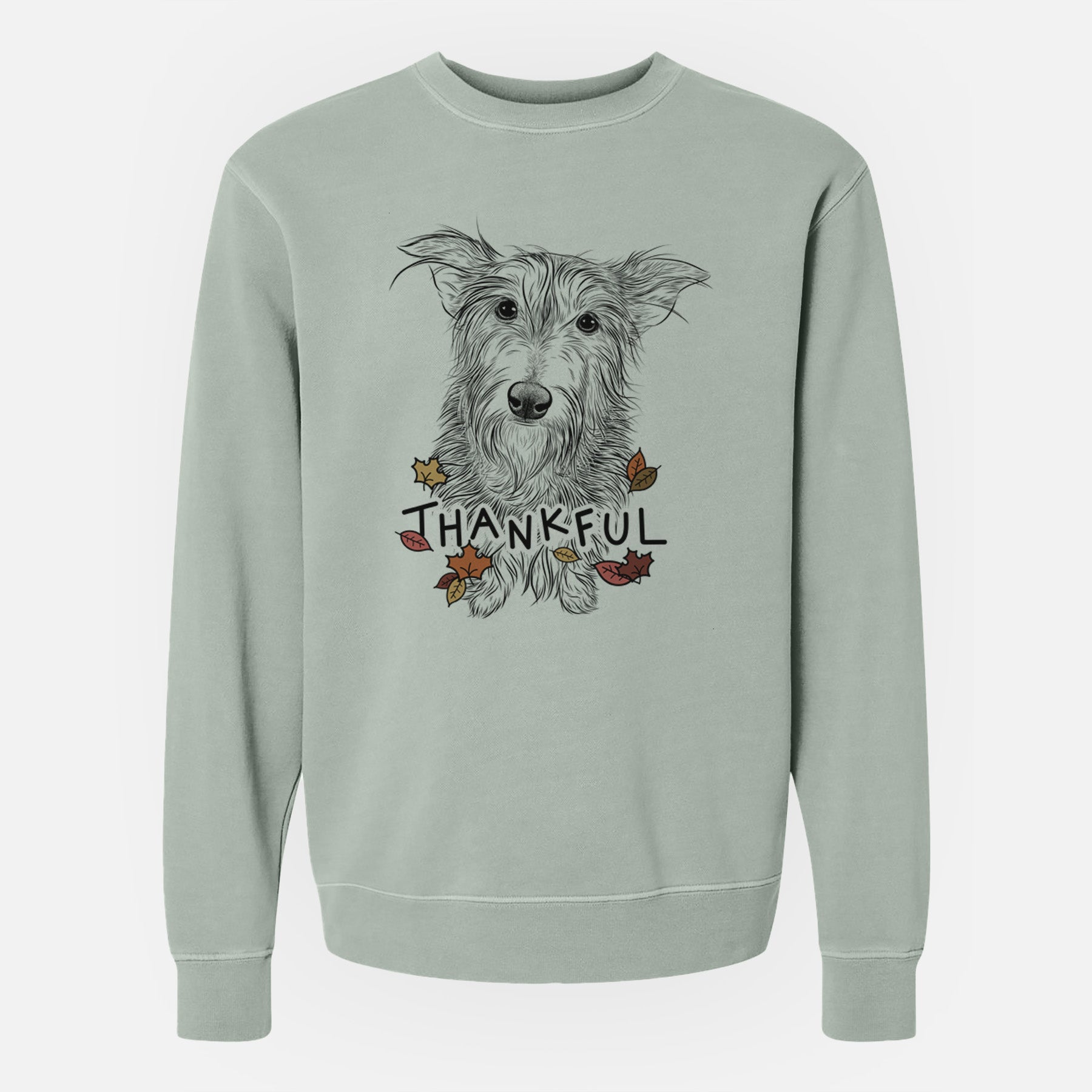 Thankful Frida Doggo the Rescue Terrier Mix - Unisex Pigment Dyed Crew Sweatshirt