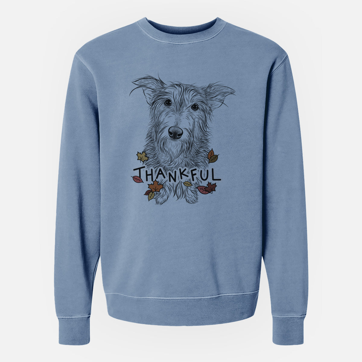 Thankful Frida Doggo the Rescue Terrier Mix - Unisex Pigment Dyed Crew Sweatshirt