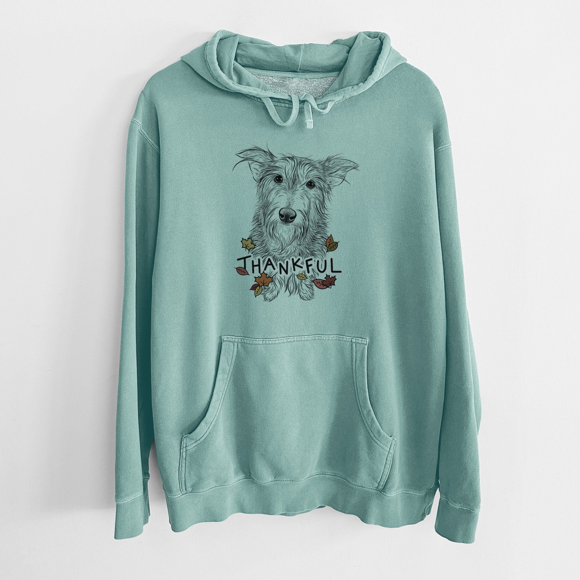 Thankful Frida Doggo the Rescue Terrier Mix - Unisex Pigment Dyed Hoodie