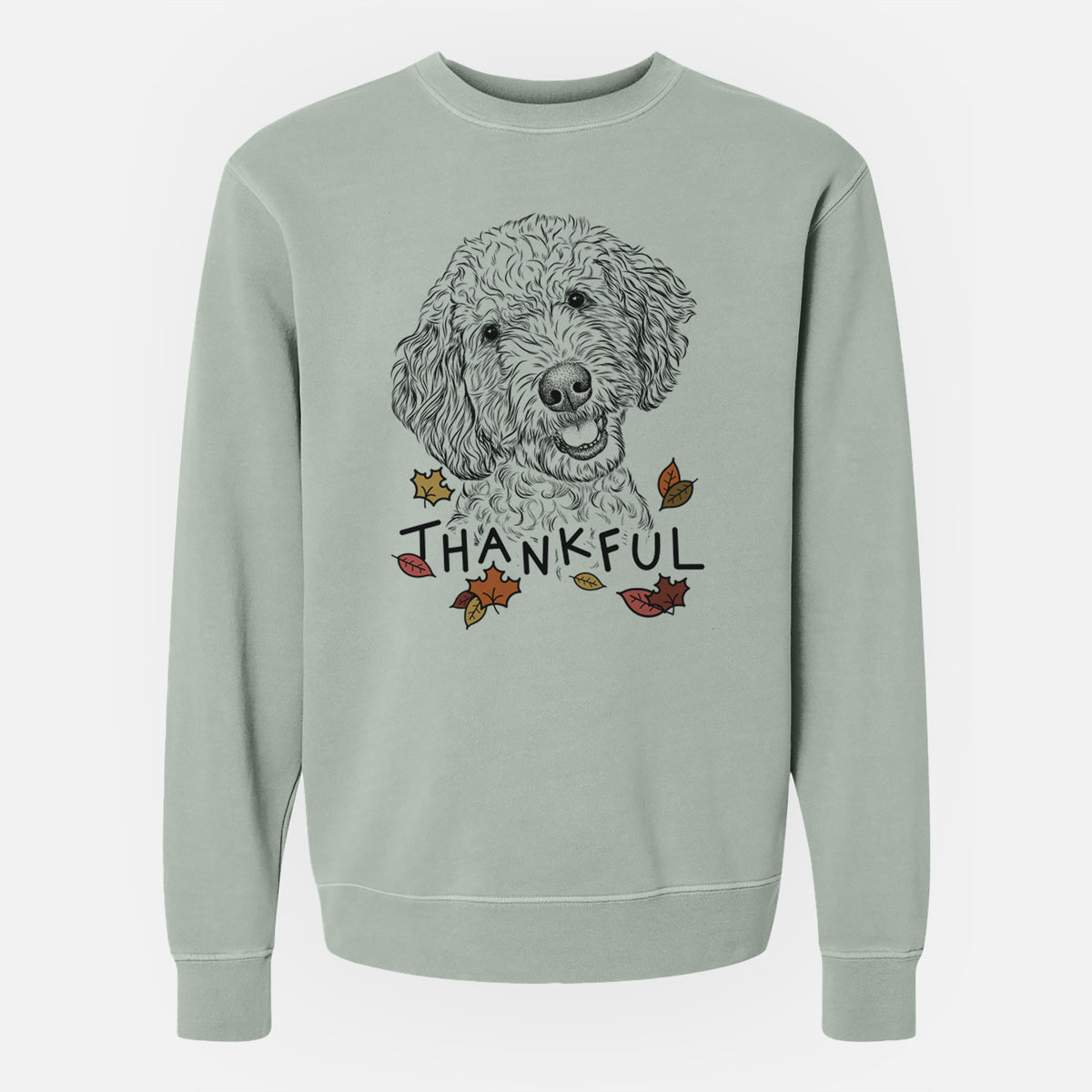 Thankful Gizmo the Goldendoodle - Unisex Pigment Dyed Crew Sweatshirt