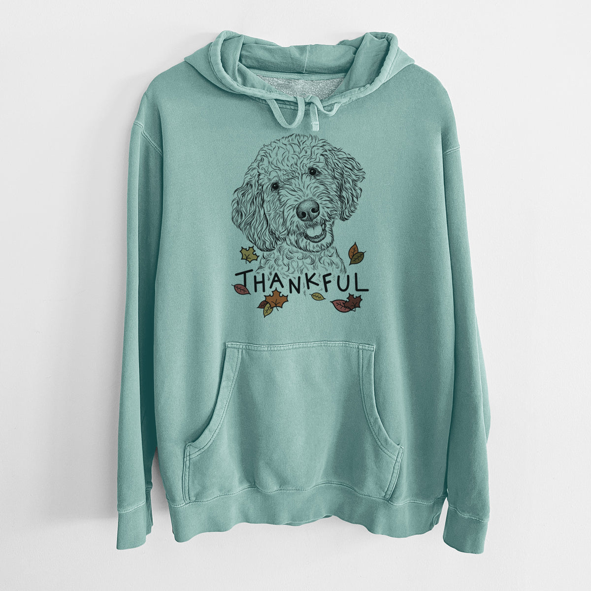 Thankful Gizmo the Goldendoodle - Unisex Pigment Dyed Hoodie