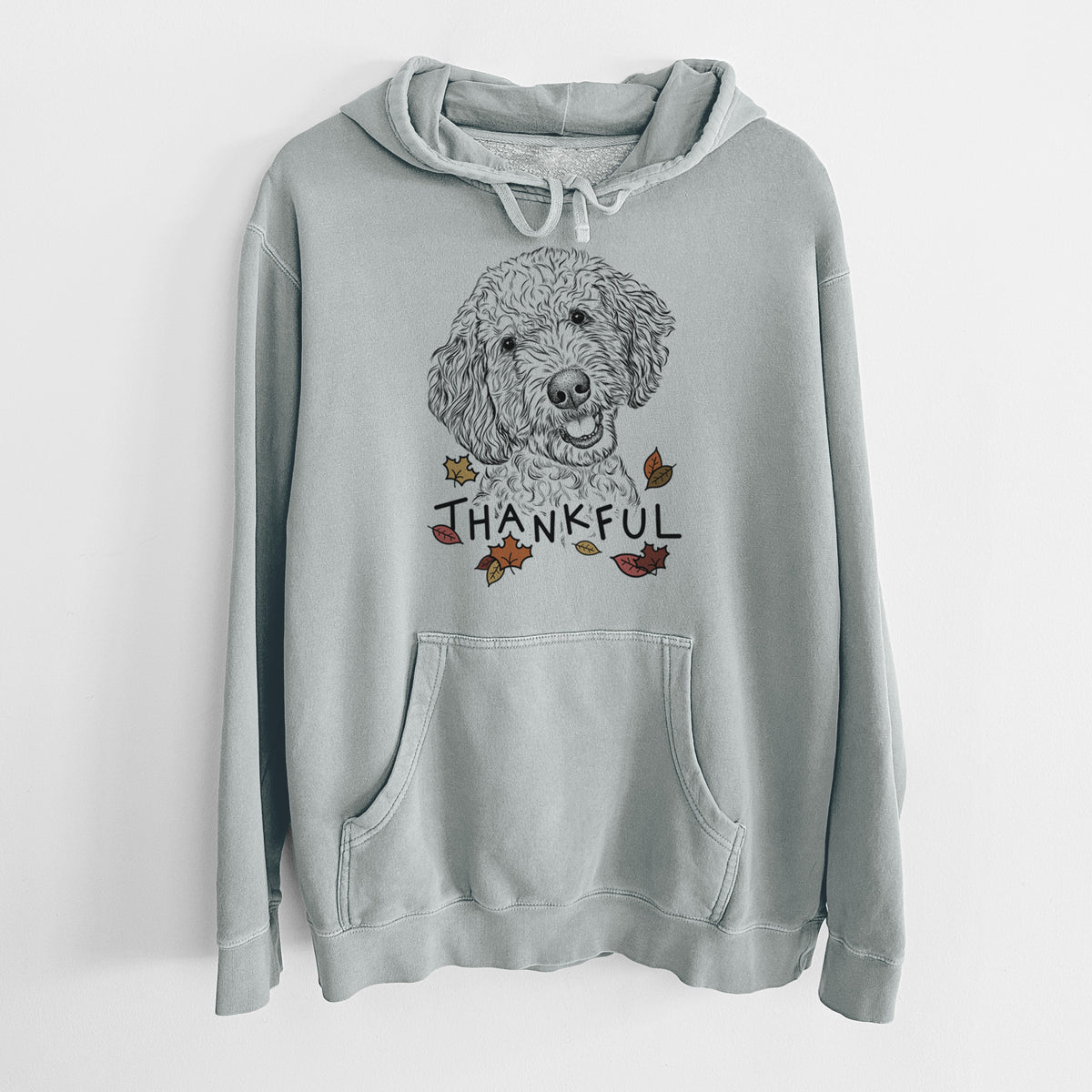 Thankful Gizmo the Goldendoodle - Unisex Pigment Dyed Hoodie