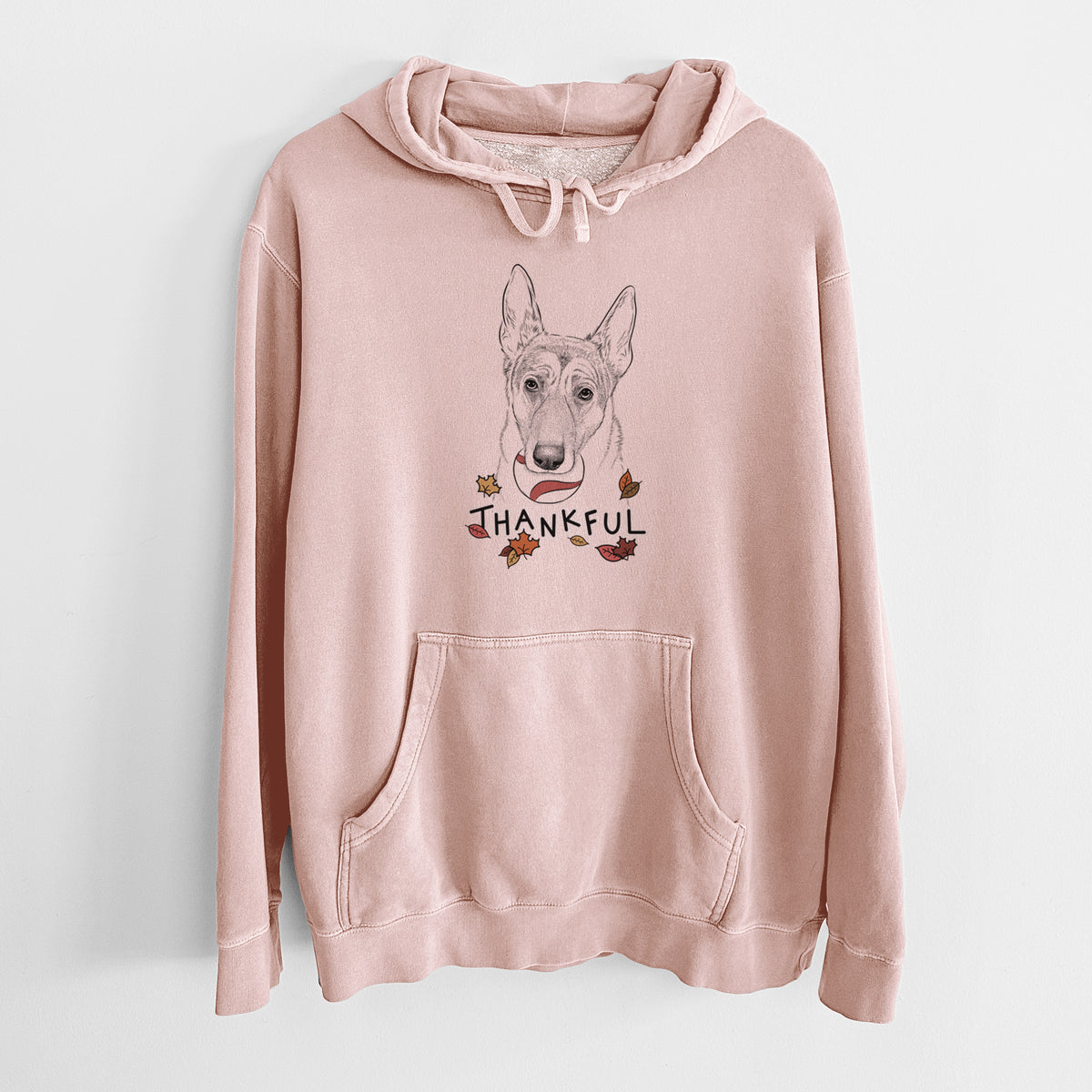 Thankful Greta the German Shepherd - Unisex Pigment Dyed Hoodie