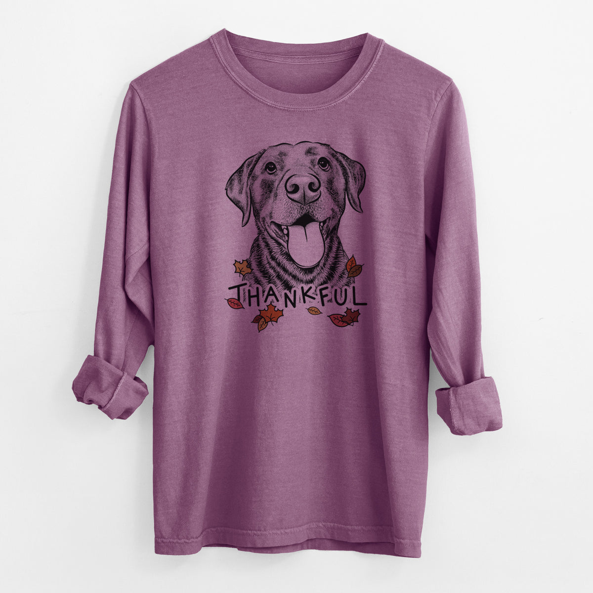 Thankful Gwen the Labrador Retriever - Men's Heavyweight 100% Cotton Long Sleeve